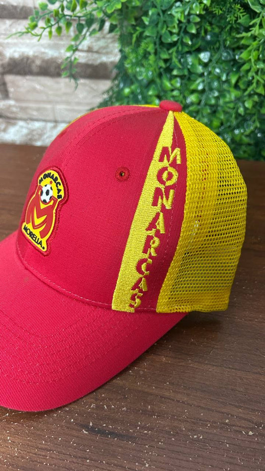 Gorra Monarcas Morelia roja/amarilla (licenciada FMF) — nueva con etiquetas